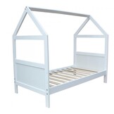 Peuterbed Huisje 140x70cm met Korting - Vurenhout Wit