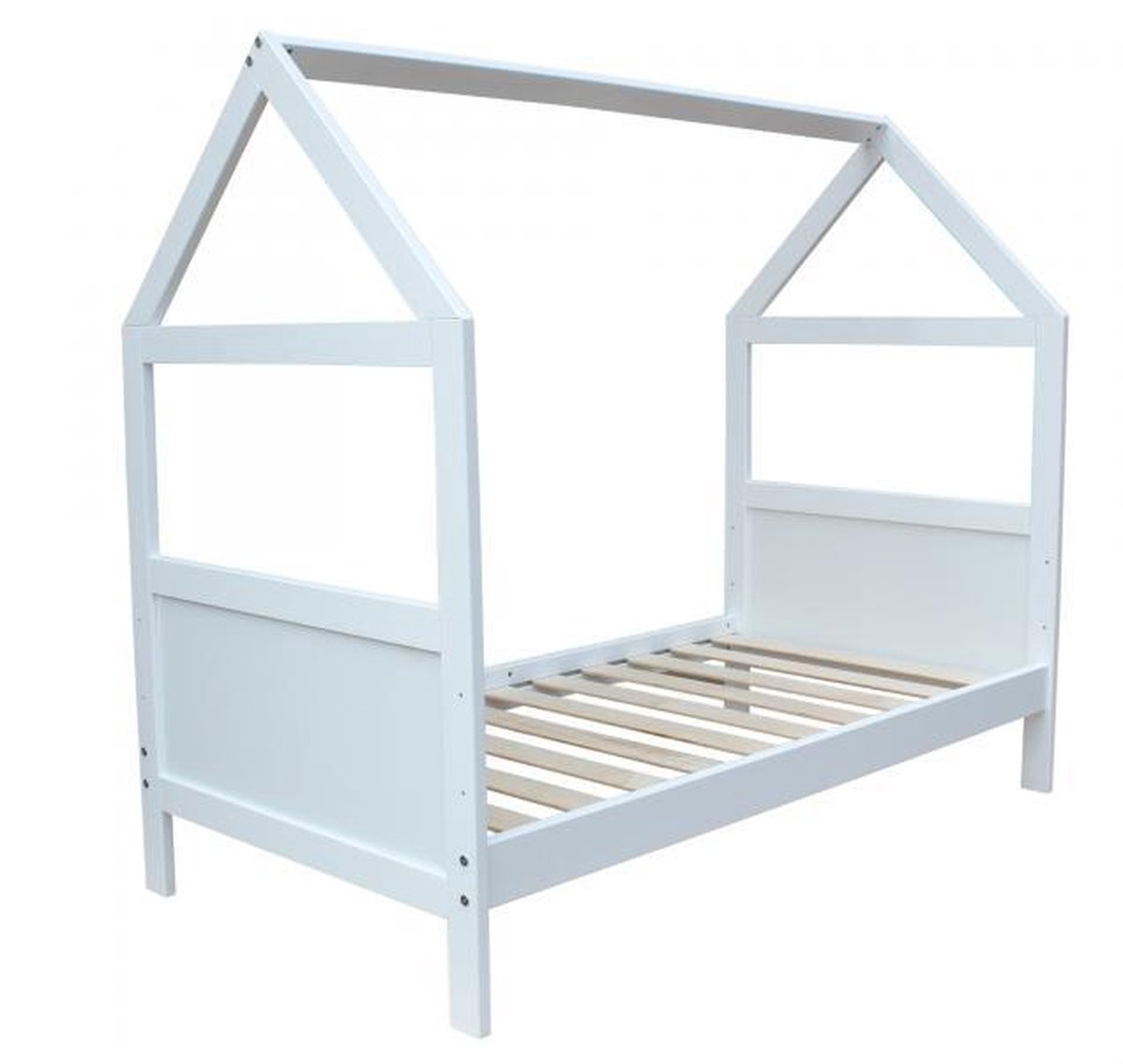 Peuterbed Huisje 140x70cm met Korting - Vurenhout Wit