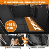 Hondendeken voor de achterbank, hardzool, hondendeken, autoachterbank, waterdicht en krasbestendig, afneembaar en wasbaar, achterbankverbreding voor familieauto's, SUV's (zwart)