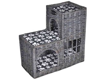 vidaXL Kattenbed/huis/kasteel met kussen wilgen