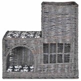 vidaXL Kattenbed/huis/kasteel met kussen wilgen