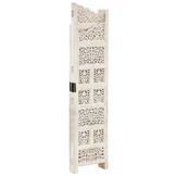Kamerscherm 4 Panelen Mangohout Wit 160x165cm - 35% Korting!