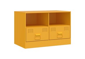 Trendy TV-meubel 67x39x44 cm Staal Mosterdgeel - 34% Korting!