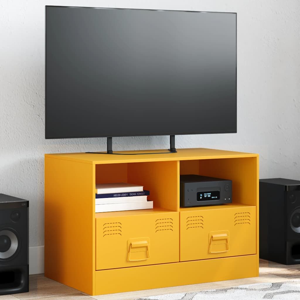 Trendy TV-meubel 67x39x44 cm Staal Mosterdgeel - 34% Korting!
