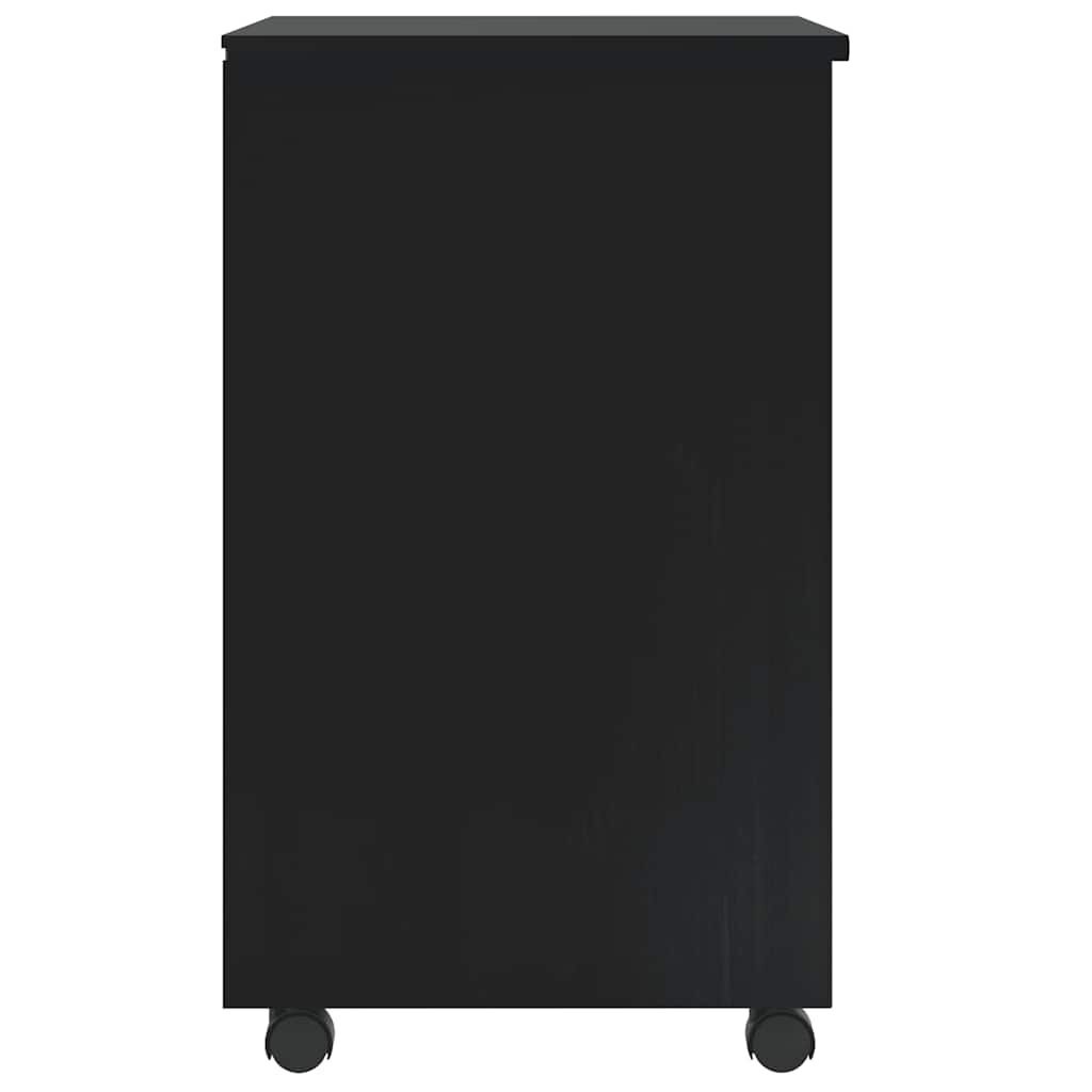 VidaXL Ladekast MOSS - Verrijdbaar Grenenhout Zwart - 35% Korting