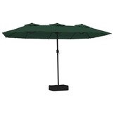 vidaXL Parasol dubbel 449x265 cm groen