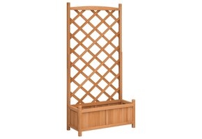 Plantenbak met latwerk Massief Vurenhout Bruin - 34% Korting!