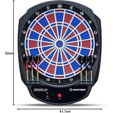 Carromco Smartness Arcadia 4.0 – elektronisch dartbord Profi E-Dartboard met app, rood-blauw, voor 1-8 spelers, softdarts, USB-kabel, 17 spellen & 312 varianten (incl. cricket)
