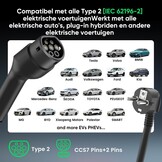 GONEO Type 2 Laadkabel Schuko 3,68kW 16A 5m | Draagbare EV-lader & Noodlaadkabel 230V voor EV PHEV | Met AC/DC Aardlekschakelaar, Temperatuurbeveiliging & Timer – Ideaal Thuis en Onderweg - Maat 5M | TUV CE
