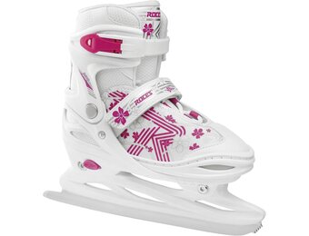 Verstelbare IJshockeyschaatsen Meisjes Wit-Roze (Maat 34-37) - 34% Korting