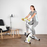 Compacte Opvouwbare Hometrainer | 8 Weerstanden | Wit/Groen - 34% Korting