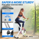 Compacte Opvouwbare Hometrainer | 8 Weerstanden | Wit/Groen - 34% Korting