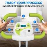 Compacte Opvouwbare Hometrainer | 8 Weerstanden | Wit/Groen - 34% Korting