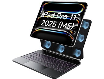 Hoes met AZERTY Toetsenbord & Touchpad voor iPad Pro 11" M4 (2024) - Zwart
