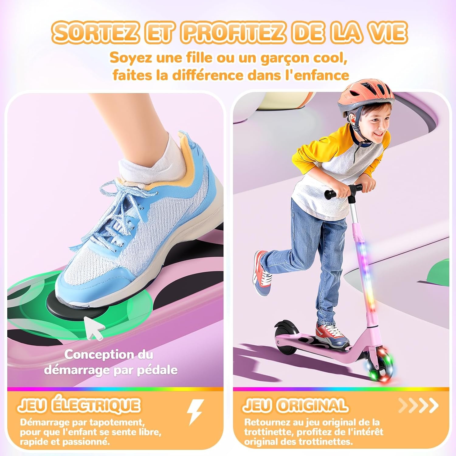 Elektrische kinderstep (6-10 jr) met LED, 34% korting