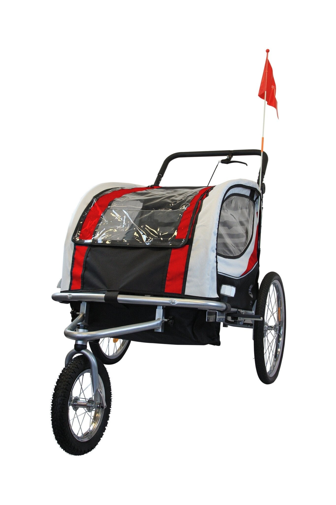 Rode Fietskar voor Kinderen (2 Zits) - Met Schokbreker & Buggy Functie - 35% Korting
