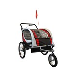 Rode Fietskar voor Kinderen (2 Zits) - Met Schokbreker & Buggy Functie - 35% Korting