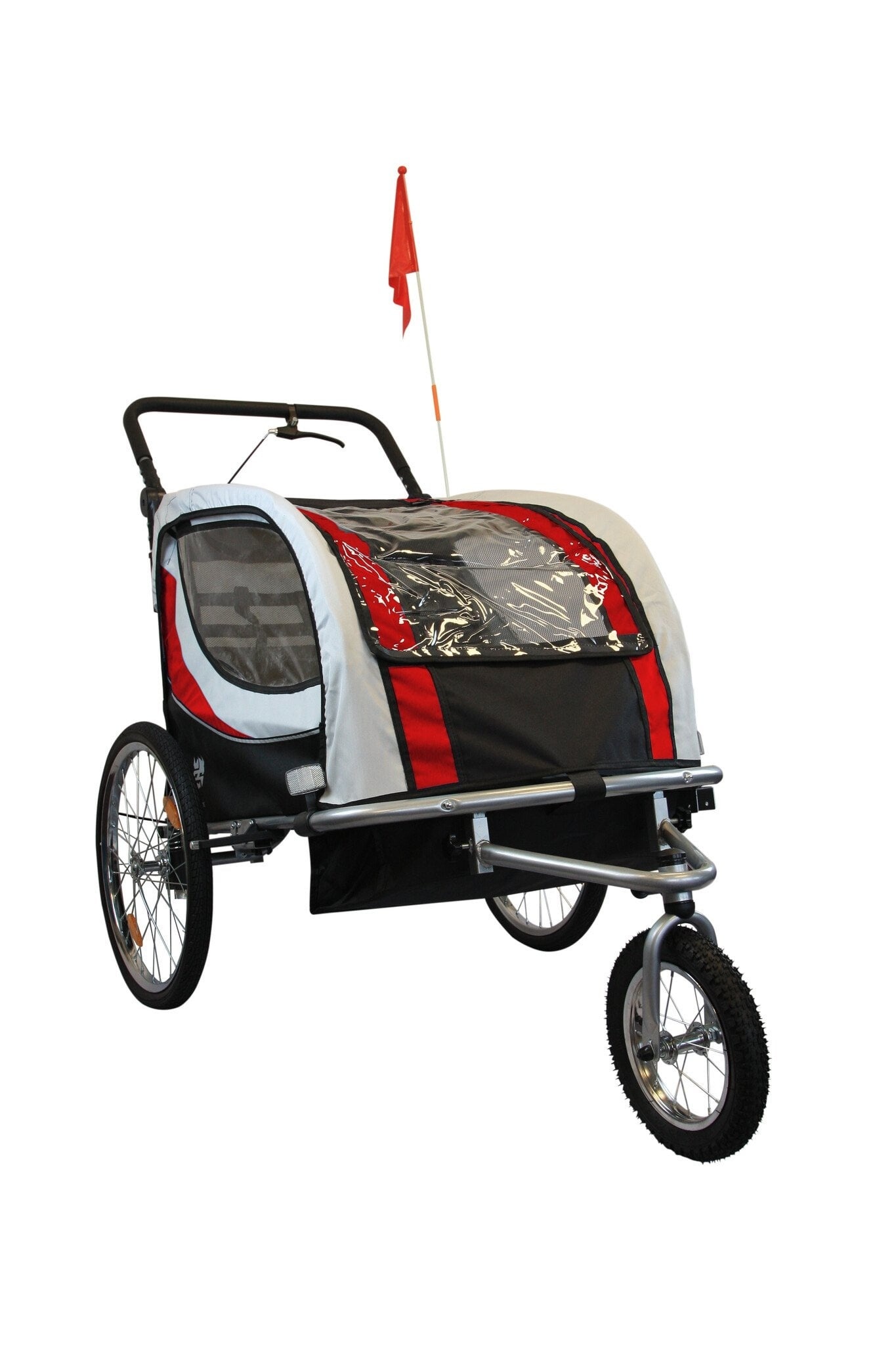 Rode Fietskar voor Kinderen (2 Zits) - Met Schokbreker & Buggy Functie - 35% Korting