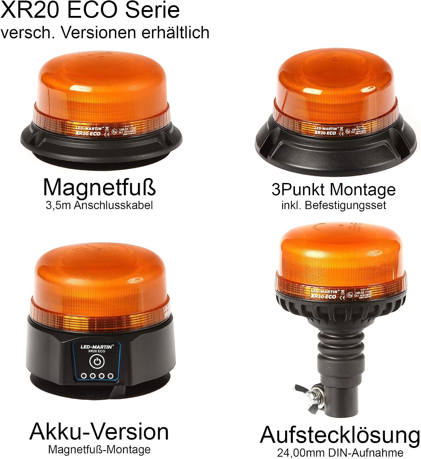 LED Zwaailicht XR20 ECO Geel - Accu, USB Oplaadbaar - 35% Korting!