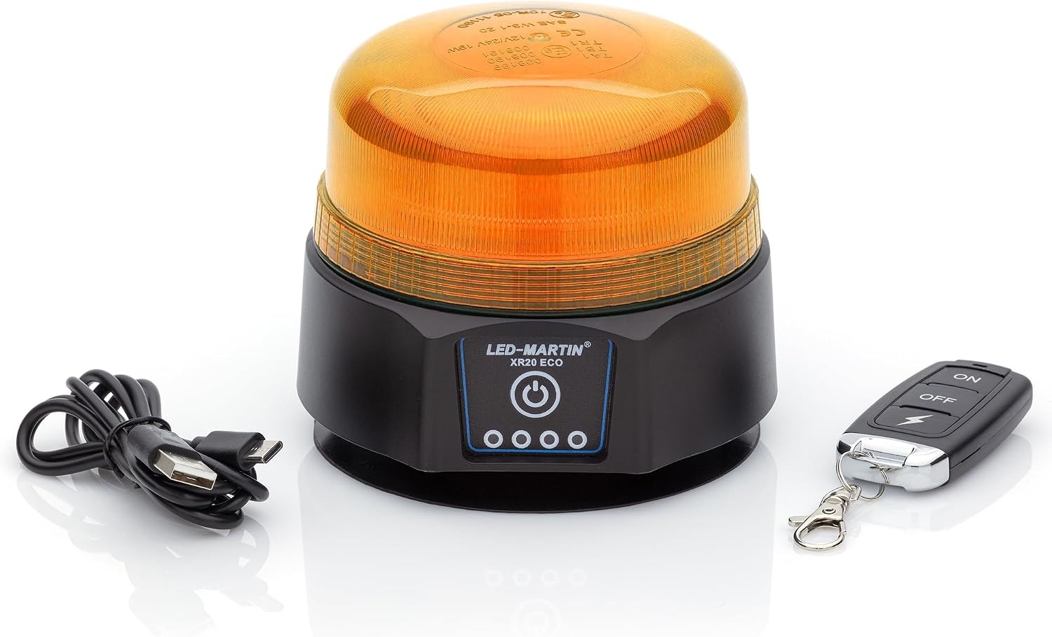 LED Zwaailicht XR20 ECO Geel - Accu, USB Oplaadbaar - 35% Korting!