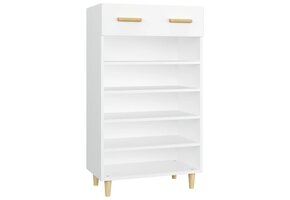Schoenenkast bewerkt hout wit 60x35x105 cm - 54% Korting!