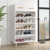 Schoenenkast bewerkt hout wit 60x35x105 cm - 54% Korting!