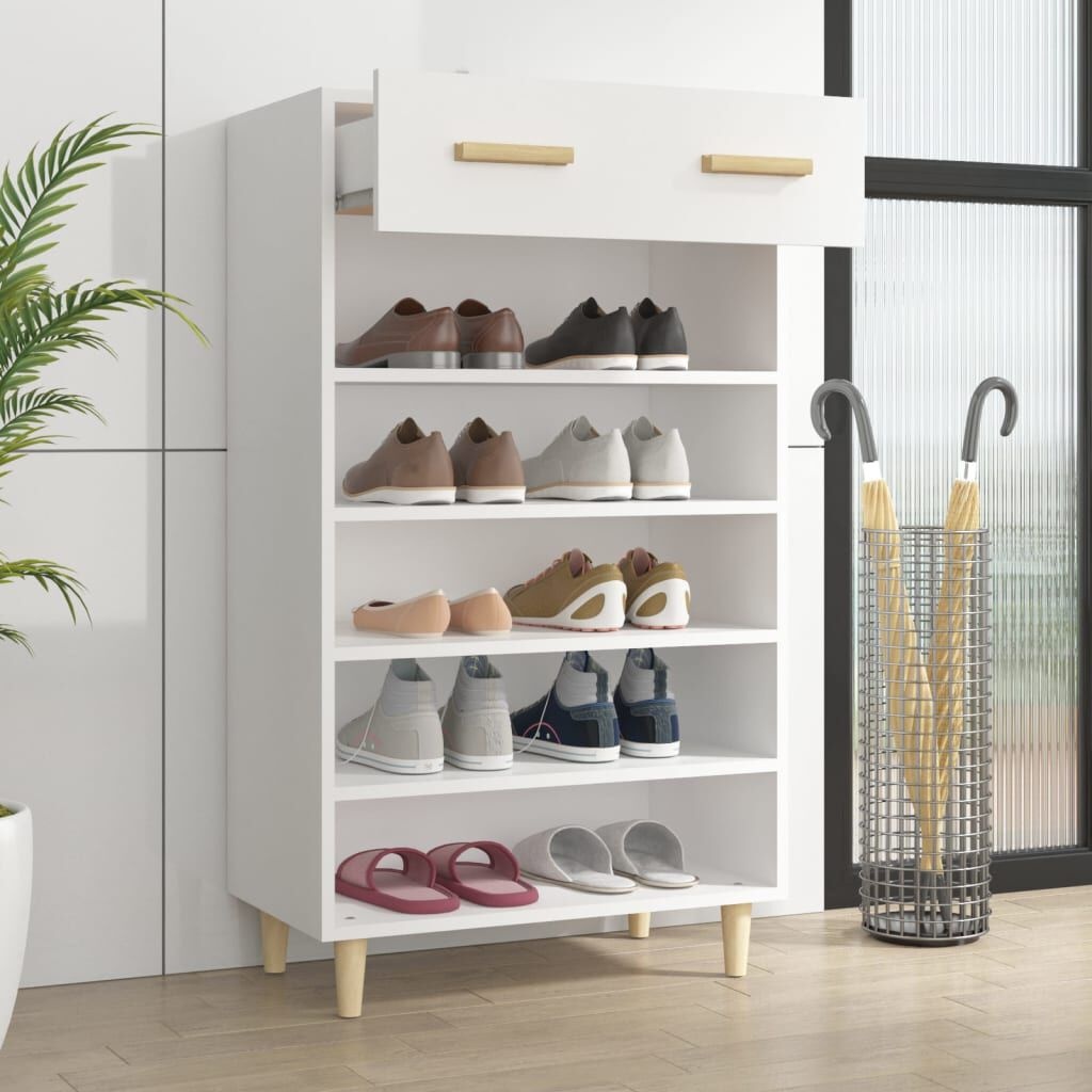 Schoenenkast bewerkt hout wit 60x35x105 cm - 54% Korting!