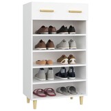 Schoenenkast bewerkt hout wit 60x35x105 cm - 54% Korting!