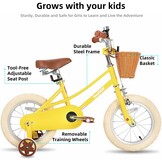 Meisjesfiets JOYSTAR 14 inch met Zijwielen & Mand - 35% Korting!