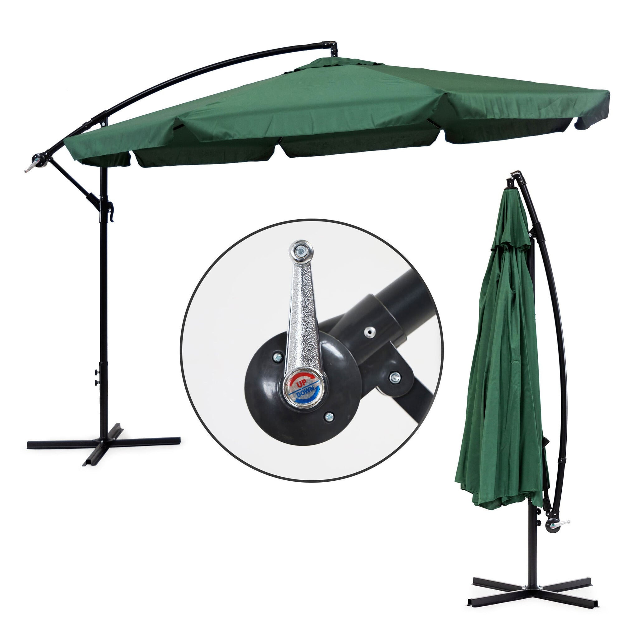 Zweefparasol Groen Waterdicht Polyester - 340 cm - 54% Korting