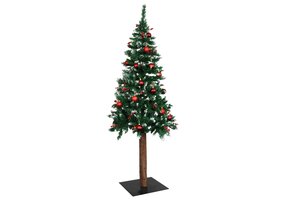 Kunstkerstboom 180cm met Sneeuw & Rode Ballen - 32% Korting