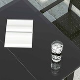 vidaXL Tuintafel Staal & Gehard Glas Zwart - 160x80cm (35% Korting)