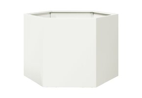 Zeshoekige Stalen Plantenbak Wit - 34% Korting