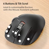 ELECOM EX-G Trackball-muis voor linkshandigen, 2,4 GHz USB draadloos, ergonomisch, duimbediening, Tracking Roller Ball, 6 programmeerbare toetsen, kantelscroll - Maat Left-handed