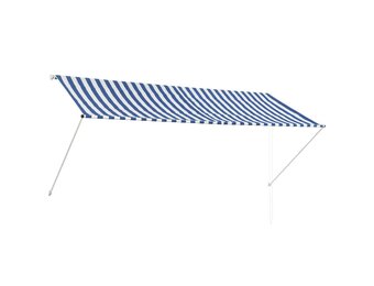vidaXL Luifel uittrekbaar 300x150 cm blauw en wit
