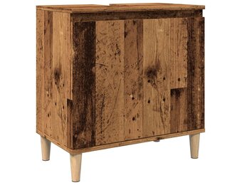 vidaXL Wastafelkast 58x33x60 cm bewerkt hout oud houtkleurig
