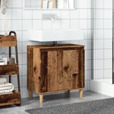 vidaXL Wastafelkast 58x33x60 cm bewerkt hout oud houtkleurig