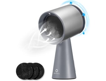AIRTHEREAL RH180 Afzuigkap voor tafel, 3 snelheden, grote olieopvangbak, afneembaar aluminium koolfilter, stille draagbare keukenafvoer voor koken, zilverkleurig