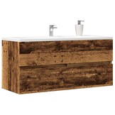 vidaXL Wastafelkast 100x38,5x45 cm bewerkt hout oud houtkleurig