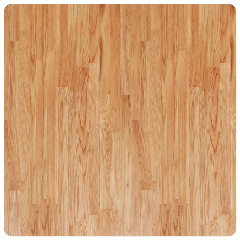 vidaXL Tafelblad vierkant 90x90x4cm massief eikenhout lichtbruin