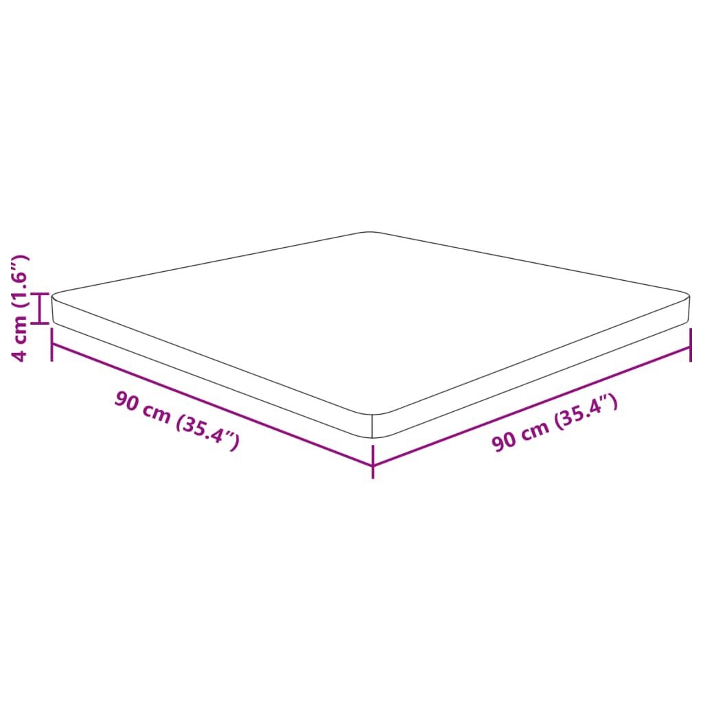 vidaXL Tafelblad vierkant 90x90x4cm massief eikenhout lichtbruin