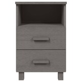 vidaXL Nachtkastjes HAMAR 2 st 40x35x62 cm grenenhout lichtgrijs