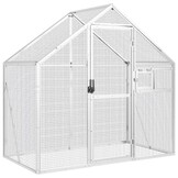 vidaXL Volière 179x100x185 m aluminium zilverkleurig