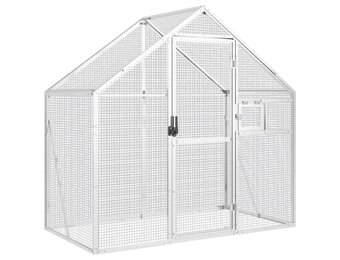 vidaXL Volière 179x100x185 m aluminium zilverkleurig