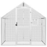 vidaXL Volière 179x100x185 m aluminium zilverkleurig