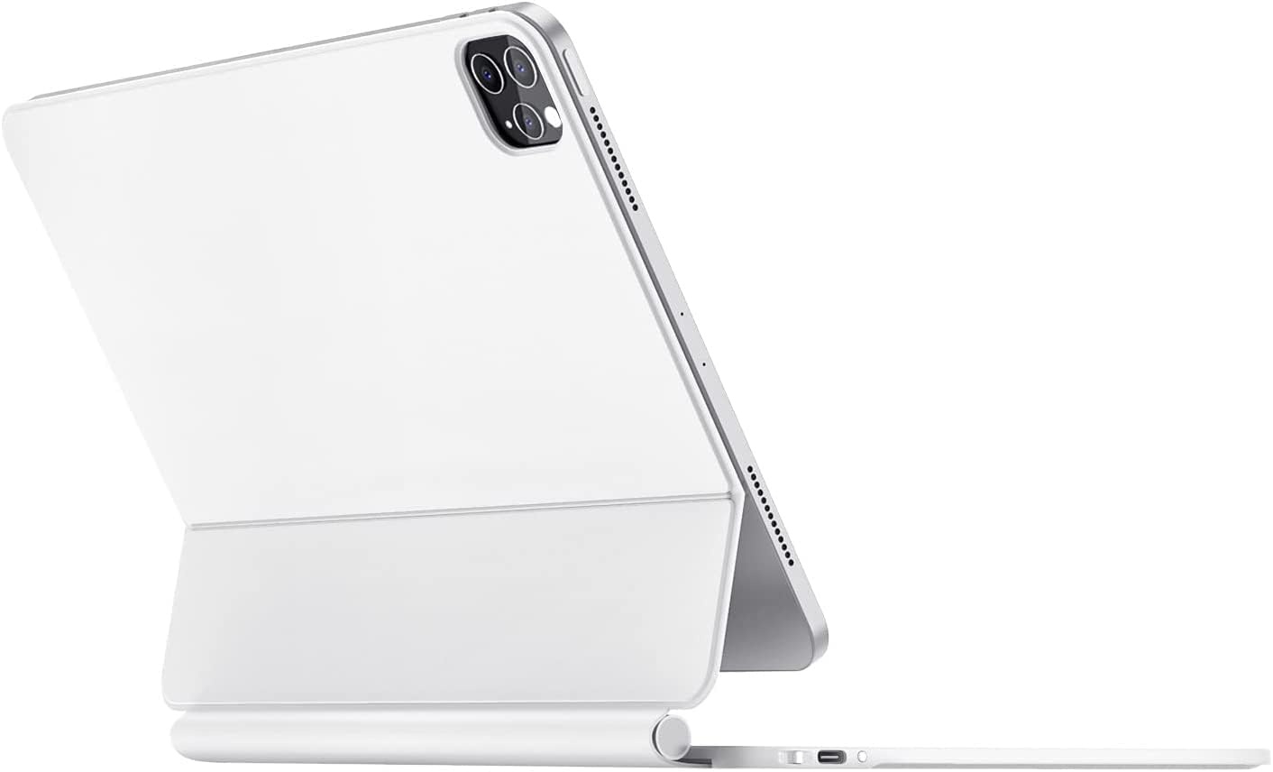 HOU iPad Pro 12.9 Toetsenbordhoes Wit met Touchpad en Verlichting (6e, 5e, 4e, 3e Generatie)