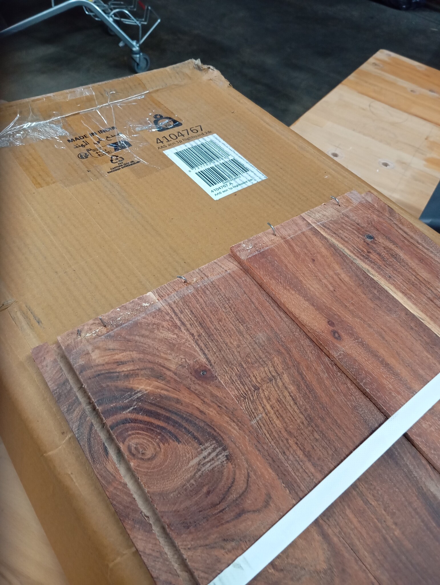 vidaXL Highboard met Deuren Bruin Massief acaciahout en metaal