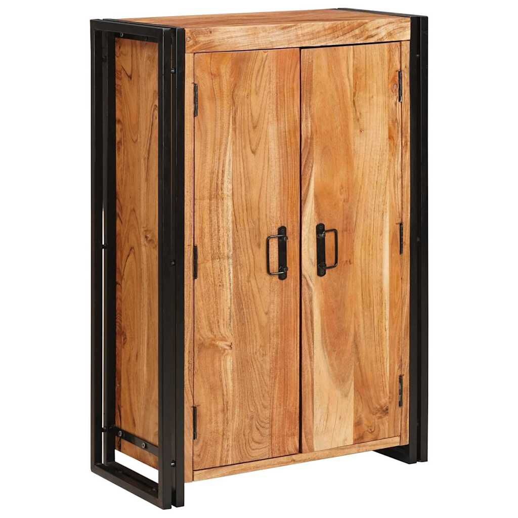 vidaXL Highboard met Deuren Bruin Massief acaciahout en metaal