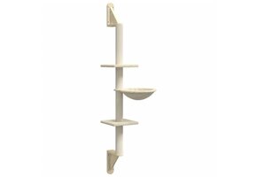 Wandkattenmeubel met Krabpaal - Crème (142,5 cm) - 33% Korting