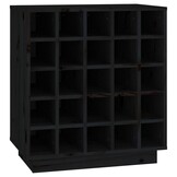 vidaXL Wijnkast Grenenhout Zwart 55,5x34x61 cm - 56% Korting